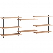 Moebe - Shelving System s.85.3.A Regal, Dreifach Eiche/Schwarz