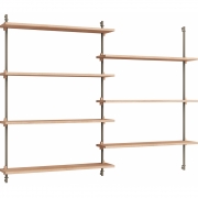 Moebe - Wall Shelving ws.115.2 Wandregal, Doppelt Eiche/Warmes Grau