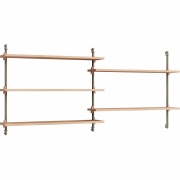 Moebe - Wall Shelving ws.65.2 Wandregal, Doppelt Eiche/Warmes Grau
