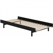 Moebe - Bett 90 cm mit Lattenrost Schwarz | Ohne Tische