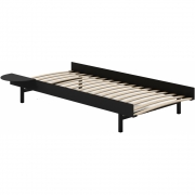 Moebe - Bett 90 cm mit Lattenrost Schwarz | 1 Tisch