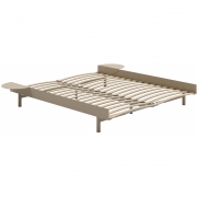 Moebe - Bett 140 cm mit Lattenrost Sand | 2 Tische