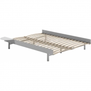 Moebe - Bett 140 cm mit Lattenrost Edelstahl | 1 Tisch