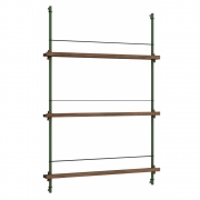 Moebe - MS.115.1 Magazin Regal Eiche geräuchert Piniengrün