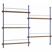 Moebe - MS.115.2 Magazin Regal Eiche geräuchert Tiefblau