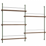 Moebe - MS.115.2 Magazin Regal Eiche geräuchert Piniengrün