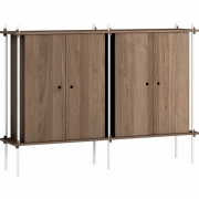 Moebe - Shelving System s.115.2.E Regal, Doppelt Eiche geräuchert/Weiß