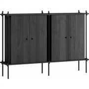 Moebe - Shelving System s.115.2.E Regal, Doppelt Schwarz/Schwarz