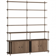 Moebe - Shelving System s.200.2.H Regal, Doppelt Eiche geräuchert/Warmes Grau
