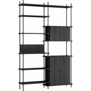 Moebe - Shelving System s.255.2.I Regal, Doppelt Schwarz/Schwarz