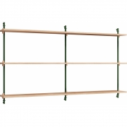 Moebe - Wall Shelving ws.85.2.B Wandregal, Doppelt Eiche/Kieferngrün