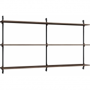 Moebe - Wall Shelving ws.85.2.B Wandregal, Doppelt Eiche geräuchert/Schwarz