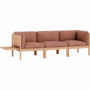 Moebe - Modular Sofa 3-Sitzer mit Armlehnen und Beistelltisch Re-Wool