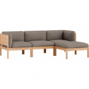 Moebe - Modular Sofa 3-Sitzer mit Armlehnen und Chaise Longue Autumn