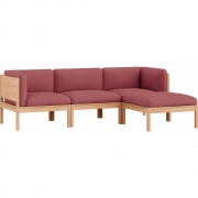 Moebe - Modular Sofa 3-Sitzer mit Armlehnen und Chaise Longue Field
