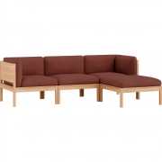 Moebe - Modular Sofa 3-Sitzer mit Armlehnen und Chaise Longue Re-Wool