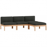 Moebe - Modular Sofa 3-Sitzer mit Chaise Longue Re-Wool