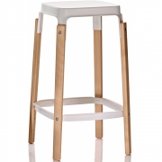 Magis - Steelwood Barhocker 68 cm Weiß (Beine: Natur)