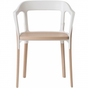 Magis - Steelwood Armlehnstuhl Natur/Weiß