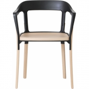 Magis - Steelwood Armlehnstuhl Natur/Schwarz