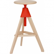 Magis - The Wild Bunch Tom Drehbarer Hocker Natürlich/Rot
