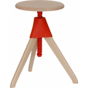 Magis - The Wild Bunch Jerry Drehbarer Hocker Natürlich/Rot