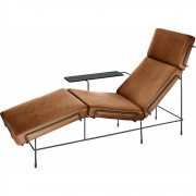 Magis - Traffic Chaise Longue Schwarz/Leder Braun