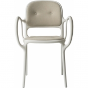 Magis - Mila Armlehnstuhl Gepolstert Weiß/Weiß