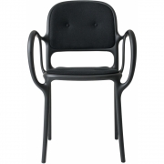 Magis - Mila Armlehnstuhl Gepolstert Schwarz/Schwarz