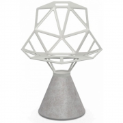 Magis - Chair One Drehstuhl mit Zementsockel Weiß (Sockel: Zement Natur)