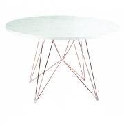 Magis - XZ3 Tisch rund Marmor Weiß (Gestell: Kupfer)