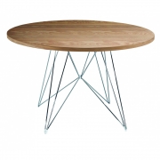 Magis - XZ3 Tisch rund Nussbaum (Gestell: Verchromt)