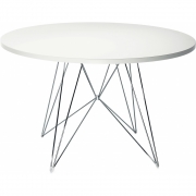 Magis - XZ3 Tisch rund Weiß (Gestell: Verchromt)