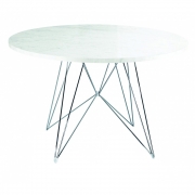 Magis - XZ3 Tisch rund Marmor Weiß (Gestell: Verchromt)