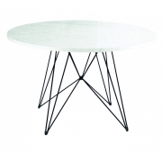 Magis - XZ3 Tisch rund Marmor Weiß (Gestell: Schwarz)