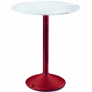 Magis - Brut Tisch Bistro Ø60 Carrara Weiß / Red
