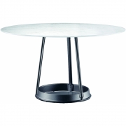 Magis - Brut Tisch Round Ø130 Carrara Weiß / Schwarz