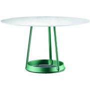 Magis - Brut Tisch Round Ø130 Carrara Weiß / Grün