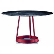 Magis - Brut Tisch Round Ø130 Marquinia Schwarz / Rot