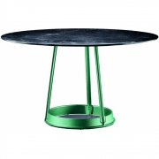 Magis - Brut Tisch Round Ø130 Marquinia Schwarz / Grün