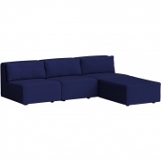 TIPTOE - Bridge Ecksofa 3-4-Sitzer mit Ottomane und Rückenkissen 