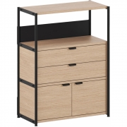 TIPTOE - Unit Regal 3 mit Türen und Schubladen 