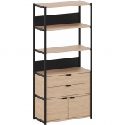 TIPTOE - Unit Regal 5 mit Türen und Schubladen 