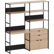 TIPTOE - Unit Schreibtischregal mit Türen und Schubladen 