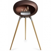 Le Feu - Dome Ground High Bioethanol-Kamin Mocca Stahl poliert | Roségold | Stahl