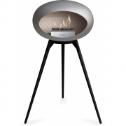 Le Feu - Dome Ground High Bioethanol-Kamin Nickel Schwarz | Eiche schwarz | Stahl