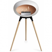 Le Feu - Dome Ground High Bioethanol-Kamin Weiß Schwarz | Eiche geseift | Stahl