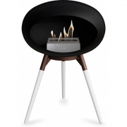 Le Feu - Dome Ground Low Bioethanol-Kamin Schwarz Mocca | Eiche weiß | Roségold