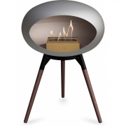 Le Feu - Dome Ground Low Bioethanol-Kamin Nickel Schwarz | Eiche geräuchert | Roségold