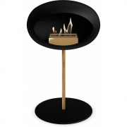 Le Feu - Dome Ground Steel Low Bioethanol-Kamin Schwarz Roségold | Ø25 mm | Schwarz | Roségold